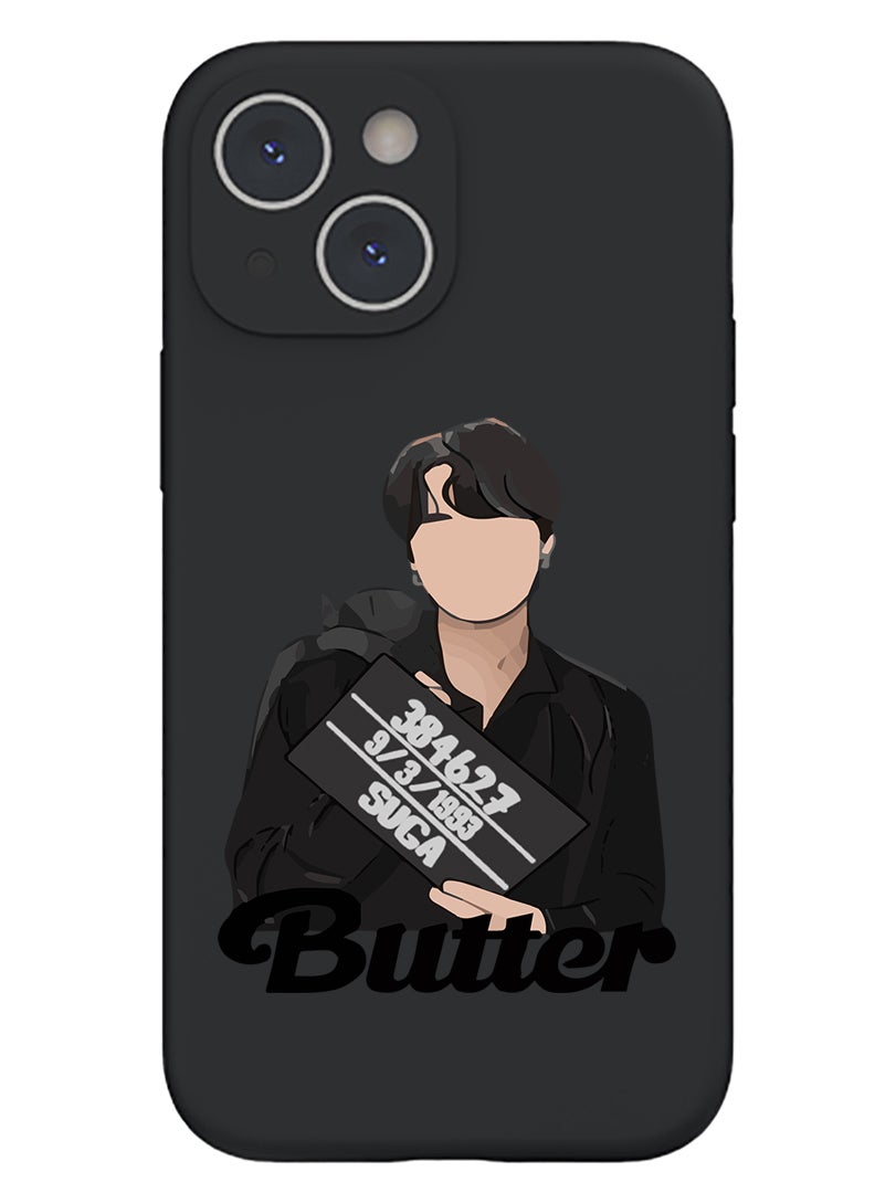 Theodor Protective Slim Fit Case Liquid Silicone Cover with Full Body Protection Anti-Scratch Shockproof Case For iPhone 13 Black  - Car 53 copy - Image 1