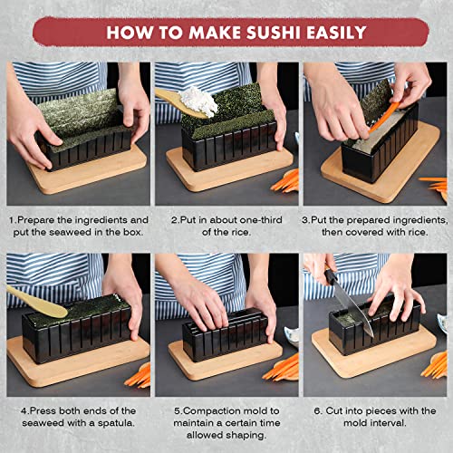MLRYH Sushi Making Kit Sushi Maker Set for Beginners Plastic Premium Set Sushi Tool Set Sushi Rice Roll Mold Shapes, DIY Sushi Prefect Home Sushi Tool (21 Pcs) - Image 5