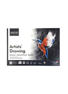بروسترو لوحة رسم فنية لاصقة من BRUSTRO | 200 جرام لكل متر مربع، A3، 24 ورقة | حبيبات طبيعية، سطح متوسط، مثالية للفحم، أقلام الرصاص الملونة، الغواش، القلم، الباستيل، الحبر.  - Image 1
