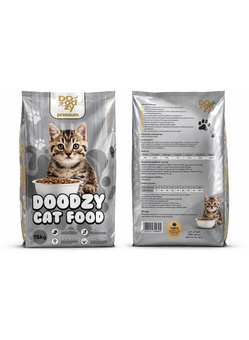 Doodzy Premium Dry Food for Cats, 15 kg Bag - Image 2