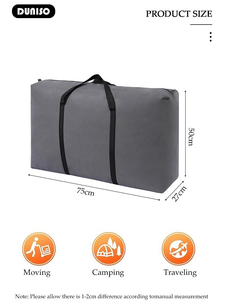 DUNISO 105L Collapsible Moving Bags, 3 Packs Organizing Bags with Zippers and Handles Storage Bag, Space Saving Clothes Storage Laundry Bag For Packing, House Essentials, Sustainable, Water-Resistant - Image 2