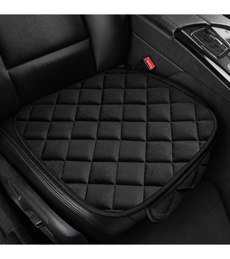 1pc Red Car Seat Cushion Front Row Single Piece Diagonal Check Pattern Plush Material Comfortable Warm Breathable No Tying Required All Season Seat Cover For Sedan MPV SUV Truck RV - Image 4