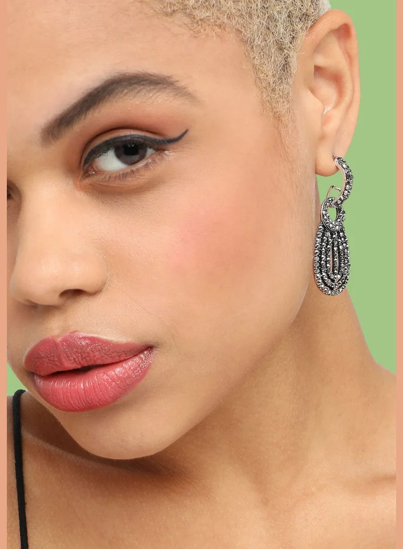 SOHI Gold Plated Party Designer Stone Drop Earring For Women