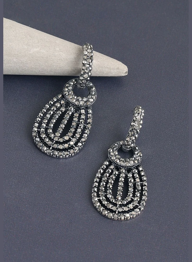 SOHI Gold Plated Party Designer Stone Drop Earring For Women