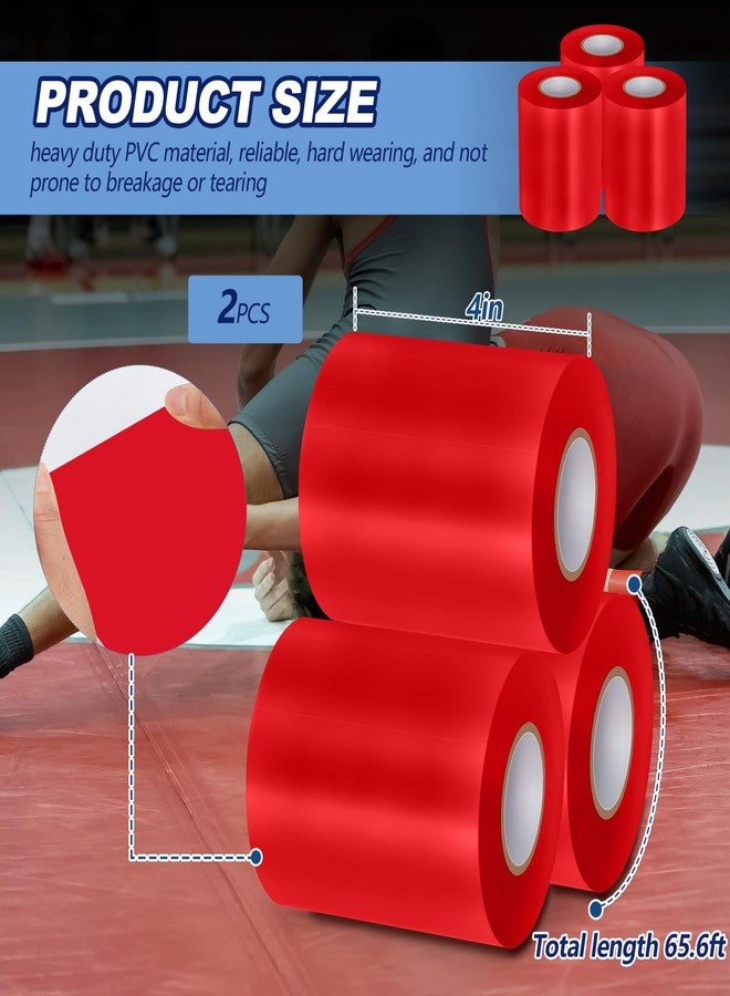 Pangda Wrestling Mat Tape 3 or 4 Inch Heavy Duty 7 Mil PVC Carpet Tape for Wrestling Grappling Exercise Mats Seaming Cover Gym Floor Carpet Seam(4'',Red,2 Rolls) - Image 2