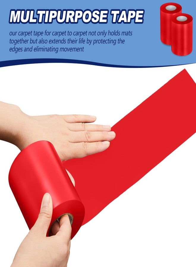 Pangda Wrestling Mat Tape 3 or 4 Inch Heavy Duty 7 Mil PVC Carpet Tape for Wrestling Grappling Exercise Mats Seaming Cover Gym Floor Carpet Seam(4'',Red,2 Rolls) - Image 3