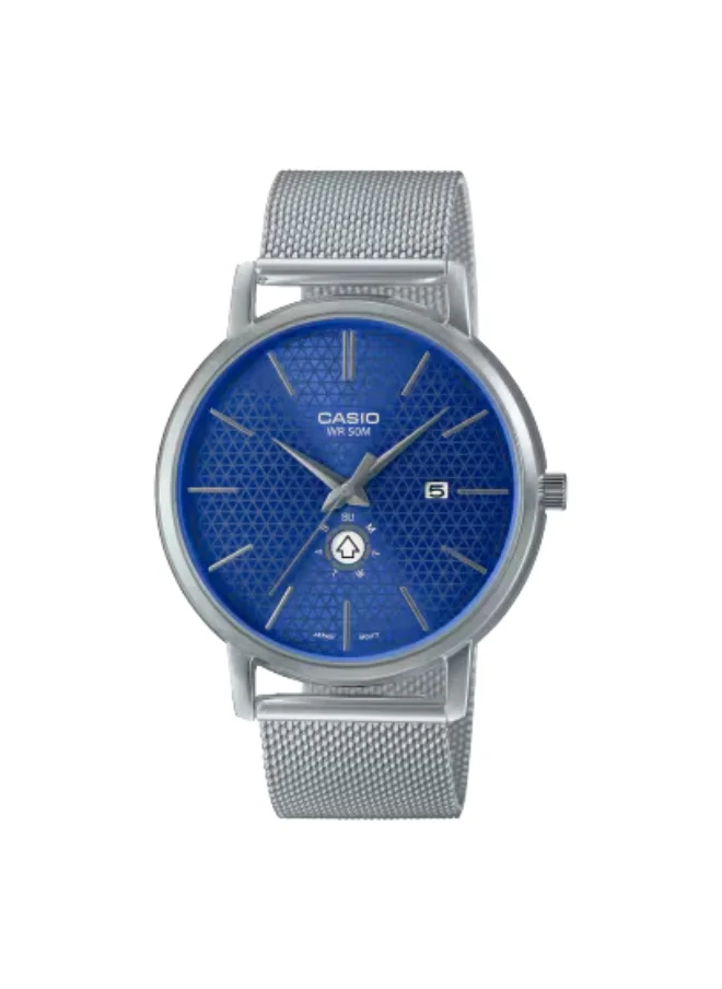 CASIO Men's Analog Display Watch With Silver Stainless Steel Mesh Strap - MTP-B125M-2AVDF