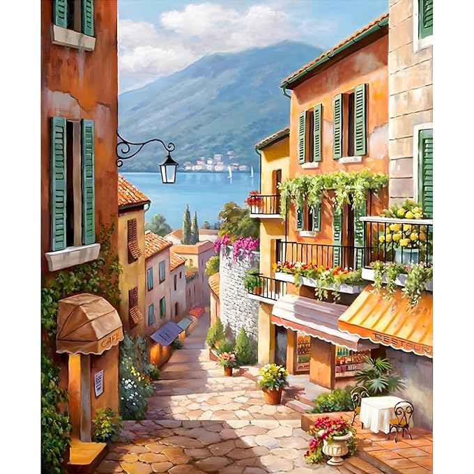 Paint By Numbers, Canvas DIY Oil Painting Kit with Acrylic Pigment and Brushes for Home Decoration, Paint by Number Kits for Adults and Children Students Beginners Without Frame, 40x50cm
