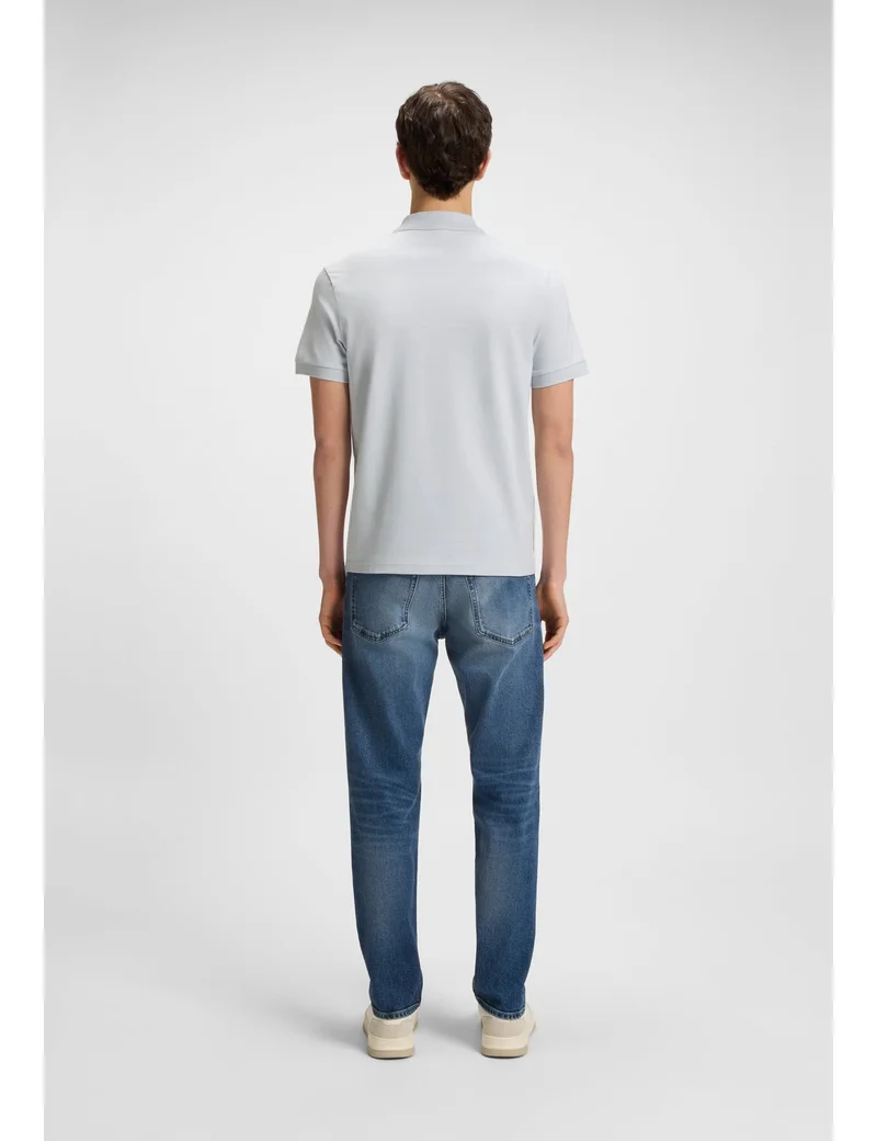 BOSS Stretch-cotton slim-fit polo shirt with logo patch