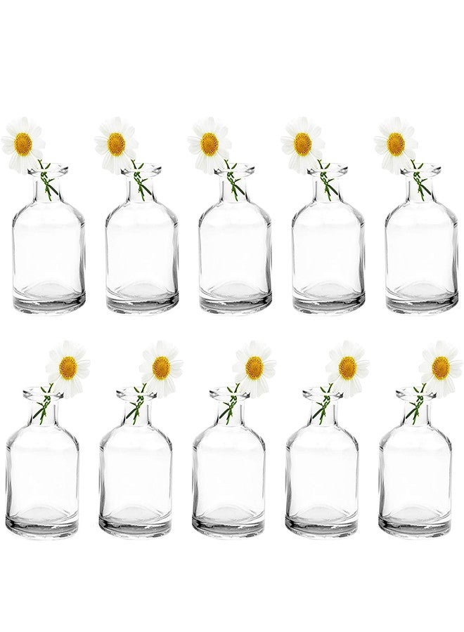 CHIVE ‘Loft’ Small Mini Flower Vases - Clear Glass Bud Vases, Set of 10 - Cute Vintage Rustic Centerpieces for Wedding, Events & Home - Premium Quality, Designed to Last - Image 1