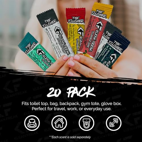 Klean Freak THE KLEAN FREAK FLUSHER Flushable Wipes For Adults Kids 100 BIODEGRADABLE Individual Wrapped Travel WET Wipe for Toilet Soothing Aloe Witch Hazel Alcohol Free 20 Pack Mixed - Image 3