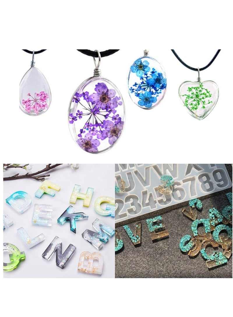 SOLARAE 93PCS Numbers Letters Alphabet Silicone Casting Resin Mould Jewelry Pendant Making Mold for Wedding Baby Shower Birthday Gift Handmade Craft DIY - Image 2