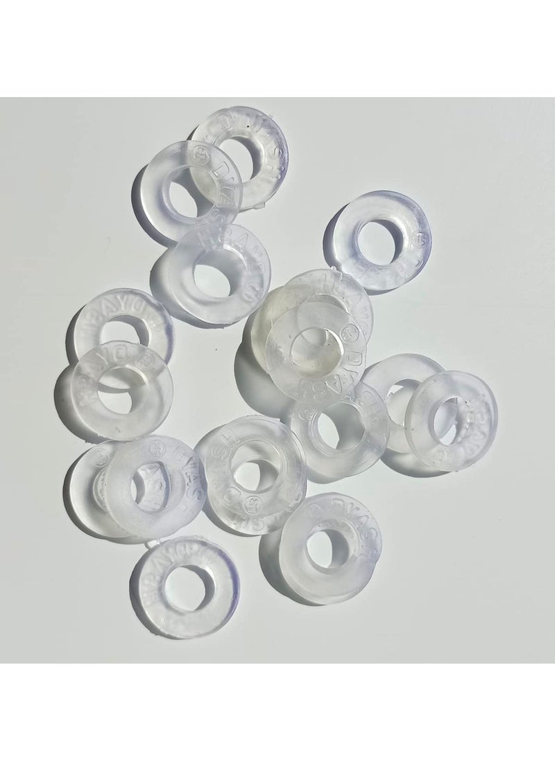 Round Rubber Flat Washer Clear 18 mm 25 Pcs RR001  - Image 3