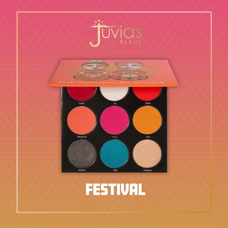 Juvia's Place Palette The Festival - Bold Coral, Red, Glittery Neutrals, Shades of 9, Bold and Fiery Palette, Pigmented Makeup Palette Eye Color & Shine - Image 5