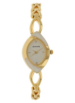 Sonata Metal Analog Wrist Watch 8069YM01 20mm Golden  - Image 1