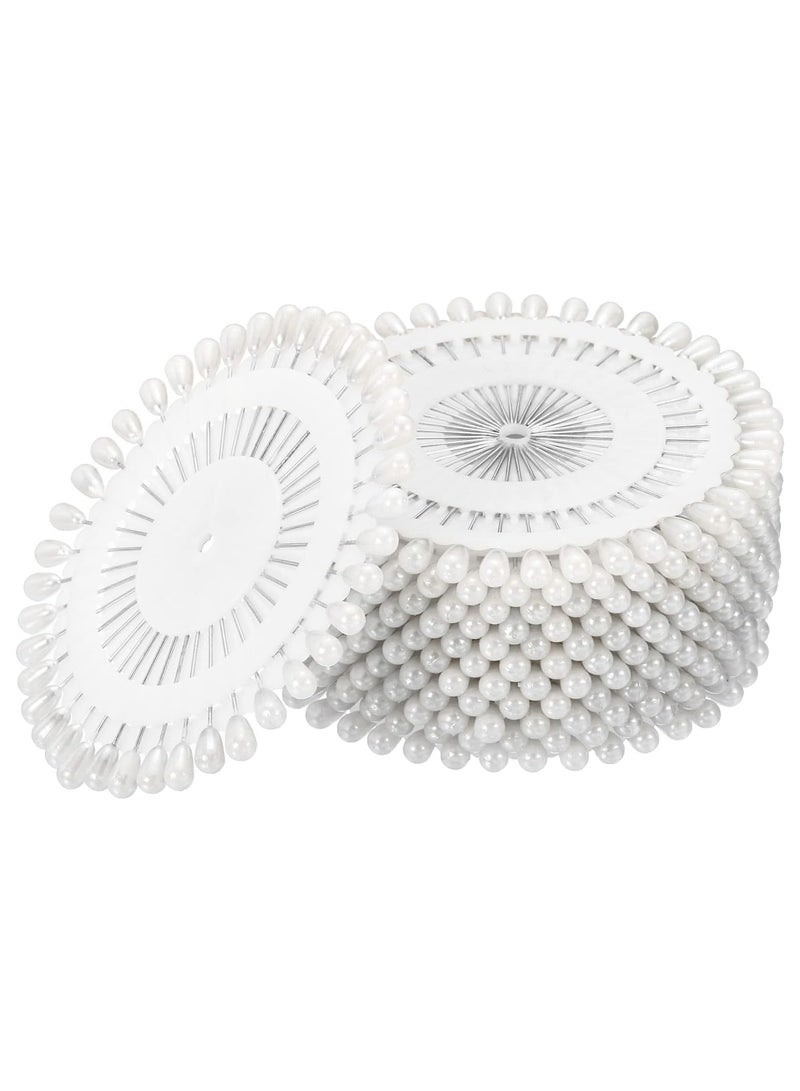 دبابيس خياطة زخرفية فاخرة من Sky Shine - مجموعة من 24 قطعة من دبابيس الزينة والحرف اليدوية للخياطة والتزيين والخياطة - عمود فولاذي قوي برؤوس لؤلؤية باللون الأبيض - Image 1