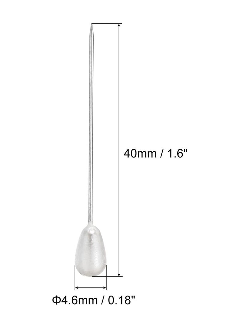 دبابيس خياطة زخرفية فاخرة من Sky Shine - مجموعة من 24 قطعة من دبابيس الزينة والحرف اليدوية للخياطة والتزيين والخياطة - عمود فولاذي قوي برؤوس لؤلؤية باللون الأبيض - Image 3