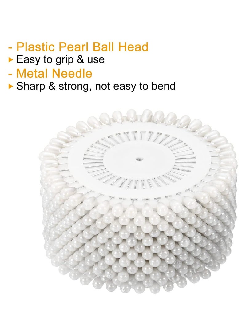 دبابيس خياطة زخرفية فاخرة من Sky Shine - مجموعة من 24 قطعة من دبابيس الزينة والحرف اليدوية للخياطة والتزيين والخياطة - عمود فولاذي قوي برؤوس لؤلؤية باللون الأبيض - Image 4