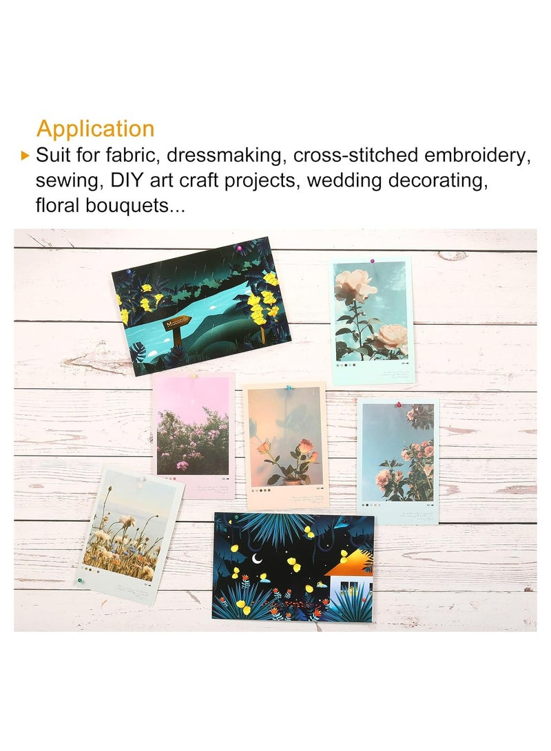 دبابيس خياطة زخرفية فاخرة من Sky Shine - مجموعة من 24 قطعة من دبابيس الزينة والحرف اليدوية للخياطة والتزيين والخياطة - عمود فولاذي قوي برؤوس لؤلؤية باللون الأبيض - Image 5