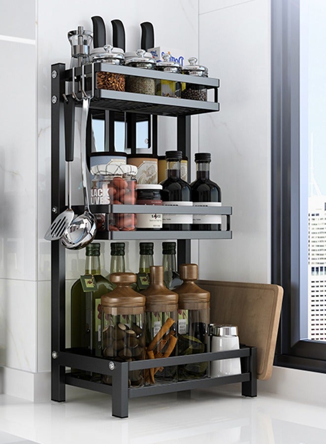 RollsTimi  3 Layer Stainless Steel Spice Rack Organizer Storage Rack - Image 1