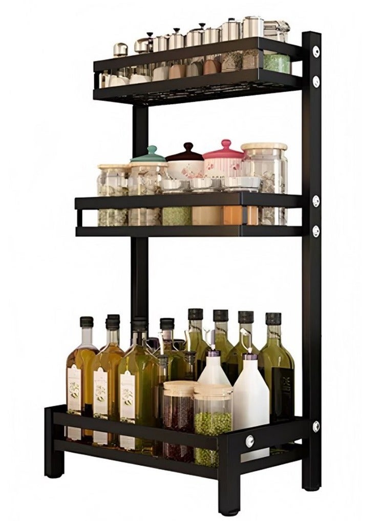 RollsTimi  3 Layer Stainless Steel Spice Rack Organizer Storage Rack - Image 4