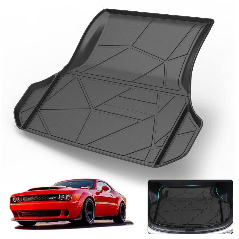 Elsetyler Cargo Liner for Dodge ChargerChrysler 300  Black TPO All Weather Heavy Duty Waterproof Rear Cargo Tray Trunk Floor Mat Protector Compatible with 20112023 Dodge ChargerChrysler 300