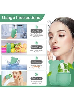 ZUKIMM Face Ice Roller Ice Cube Roller For Eye Puffiness Relief Silicone Icer Tool For Face And Neck To Relieve Fine Lines Puffiness Pores Wrinkles (Green)  - Image 4