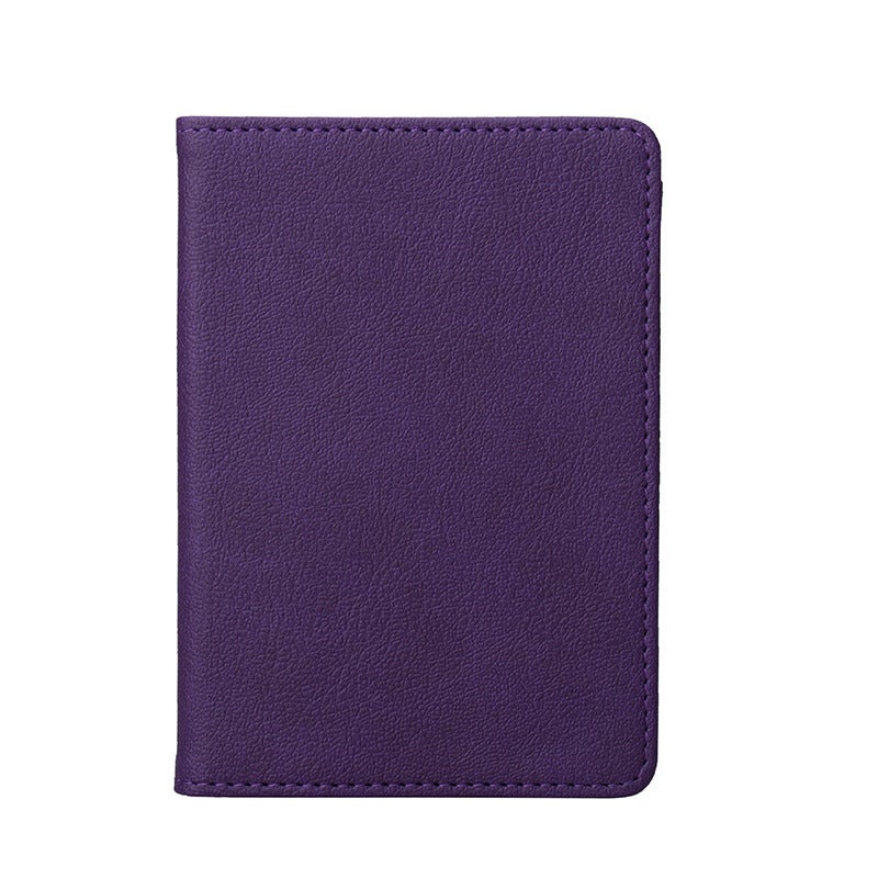 Brown Mouse PU Passport Holder with Multiple Card Slots Purple