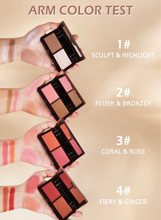 LYSdefeu Matte Blush Powder Palette-2Colors Cruelty-Free Buildable Facial Cheek Blusher Pressed Powder Light Luxury Blush Contour Palette for Face,Longlasting Makeup Palette,Women's Day Gift for Women-04 - Image 5