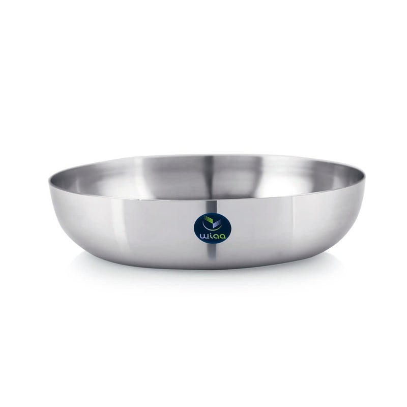 WIAA Dessert Plate, Stainless Steel Halwa Plate Mini Sweet Serving Dish | Heavy Gauge (180ml) (Set of 6) - Image 2