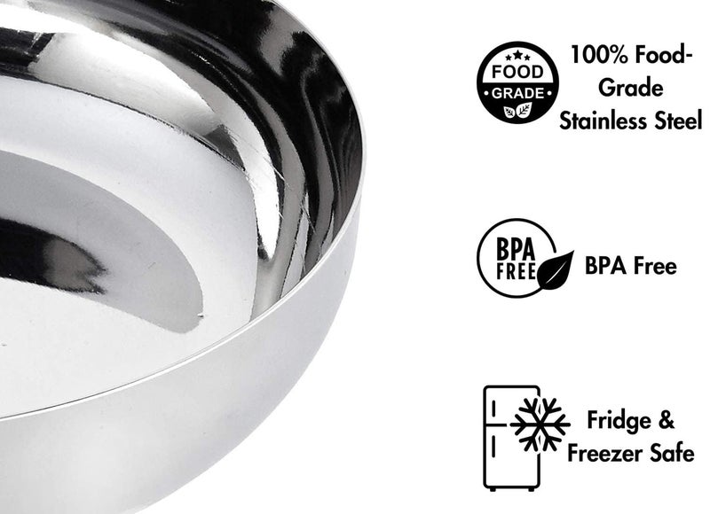 WIAA Dessert Plate, Stainless Steel Halwa Plate Mini Sweet Serving Dish | Heavy Gauge (180ml) (Set of 6) - Image 4
