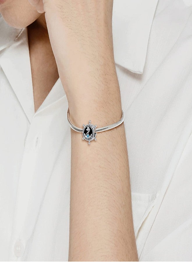 QeenseKc Ship Boat Anchor Charm Nautical Anchor Crystal Heart CZ Travel Bead for Pandora Charm Bracelet - Image 5