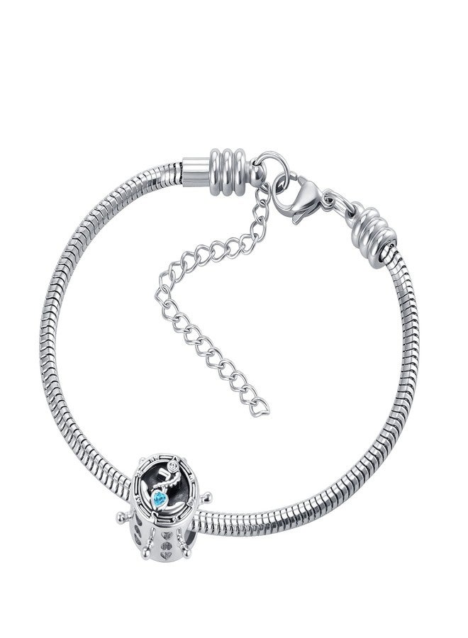 QeenseKc Ship Boat Anchor Charm Nautical Anchor Crystal Heart CZ Travel Bead for Pandora Charm Bracelet - Image 4