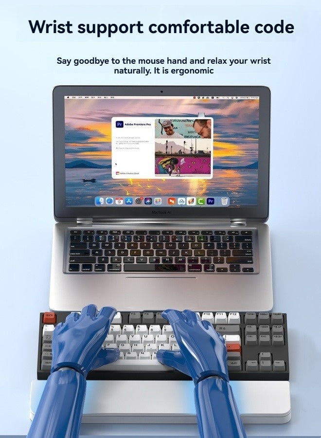 M MIAOYAN Wrist pad + cleaning kit 2 in 1 multifunctional cleaning kit office wrist support keyboard hand rest leather sponge wrist pad  - Image 4