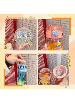 MESHA Large Capacity High Appearance Level Straw Handy Cup For Male And Female Students Simple Outdoor Portable Sports Cup  - Image 2
