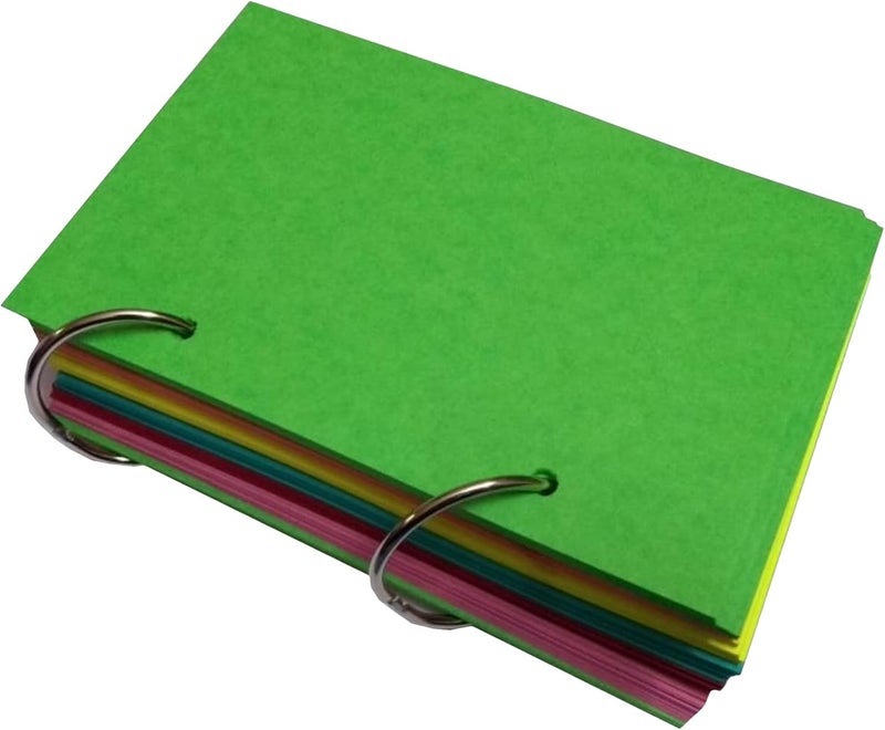 IMPRINT Assorted Color 2 Hole Puched Card Stock, Index Cards - 6 inch x 4 Inch (Pack of 50) - Image 1