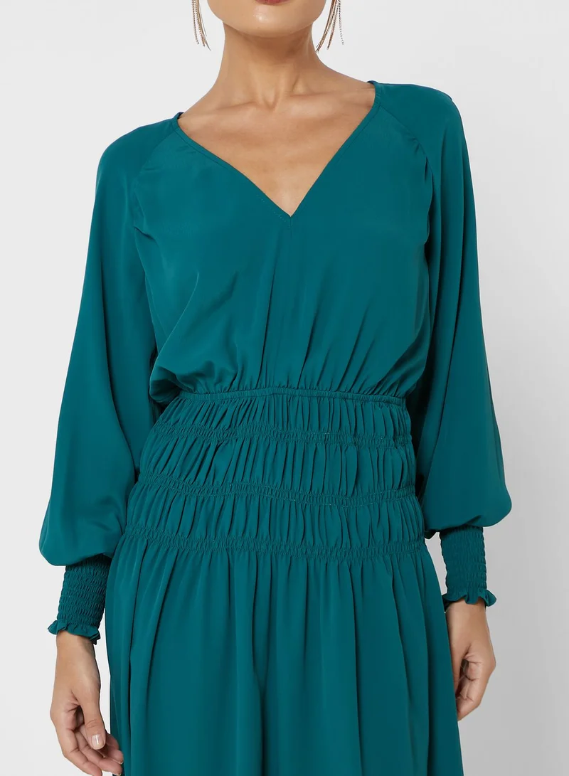 ALIGNE V-Neck Shirred Dress