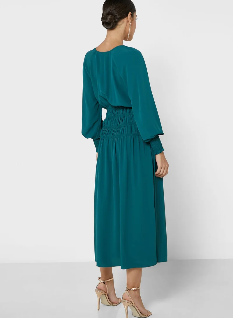 ALIGNE V-Neck Shirred Dress