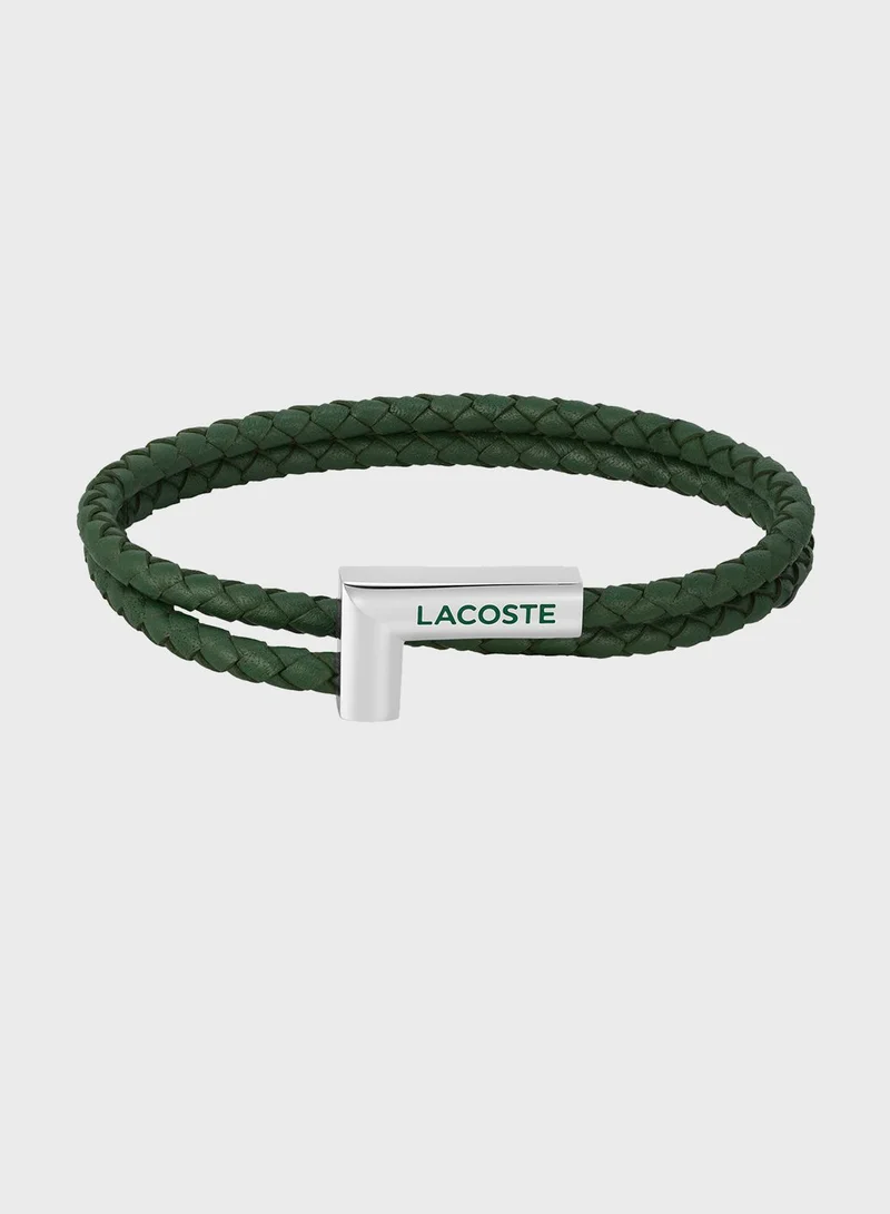 LACOSTE Double Wrap Braided Bracelet