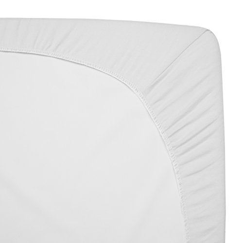 TL Care 100% Natural Cotton Jersey Knit 18" x 36" Cradle/Bassinet Sheet - Fitted, White, Soft Breathable, for Boys and Girls - Image 4