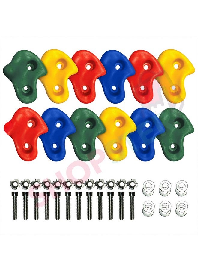 Shopster Shopster Extra Large Climbing Holds Pack of 12 - Colorful DIY Rock Wall Big Holds/Stone for Kids & Adults | Perfect for Outdoor Playground & Indoor Climbing Activities - Image 1