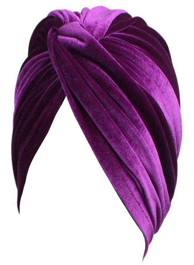 Unisex Turban Hat, Vintage Stretch Velvet Twist Pleasted Head Wrap Headband Arab Hair Wrap Chemo Turban Headwear