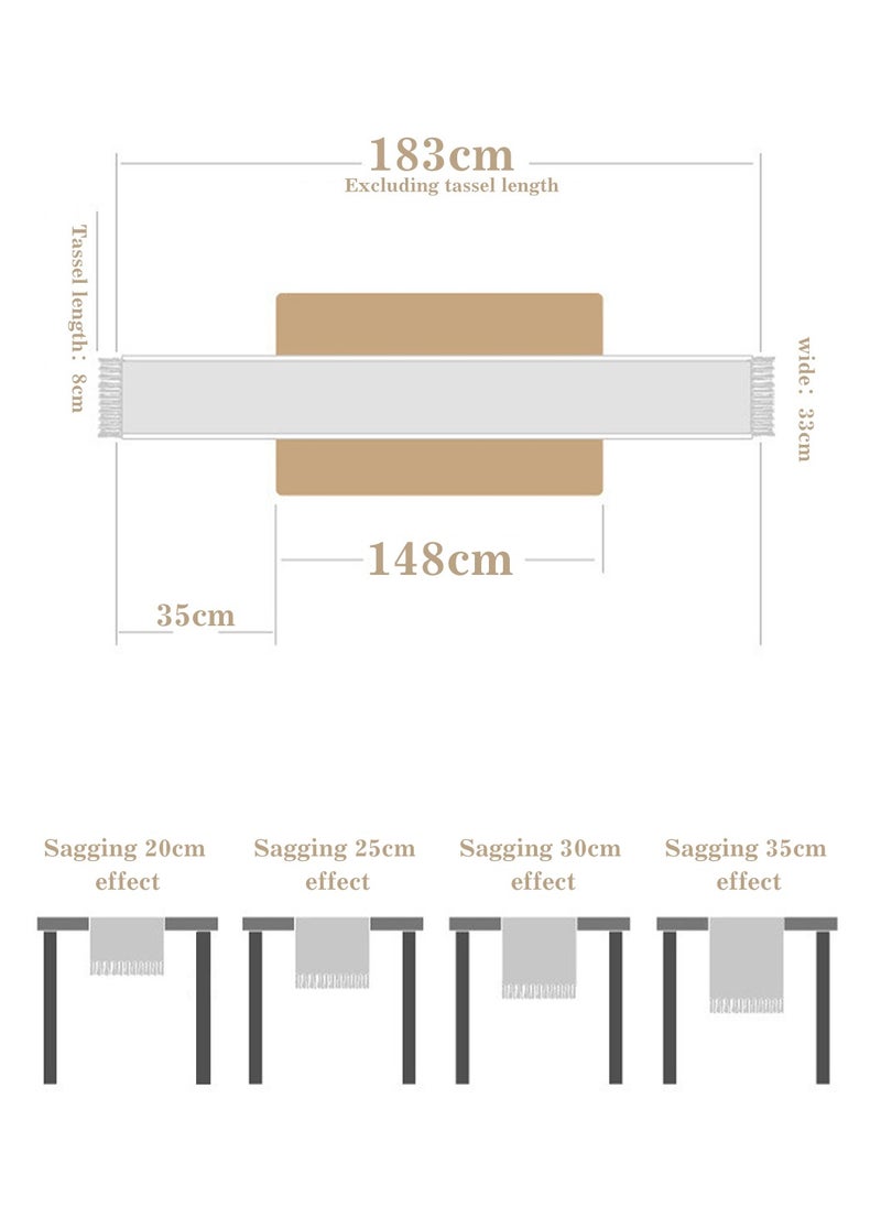 LEOKOR - Farmhouse Rustic Linen Table Runner with Handmade Tassel 33x183CM - Image 1