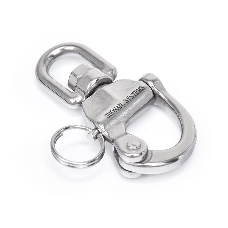 Shonan.Systems SHONAN 3.5" Quick Release Snap Shackle, 2 Pack Large Marine Quick Release Clips Swivel Eye Snap Shackles, Stainless Steel Sailing Shackles Rigging Clips for Sailboat Halyard - Image 4