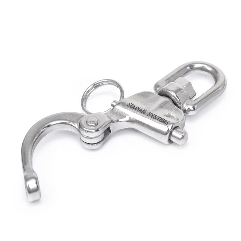 Shonan.Systems SHONAN 3.5" Quick Release Snap Shackle, 2 Pack Large Marine Quick Release Clips Swivel Eye Snap Shackles, Stainless Steel Sailing Shackles Rigging Clips for Sailboat Halyard - Image 5