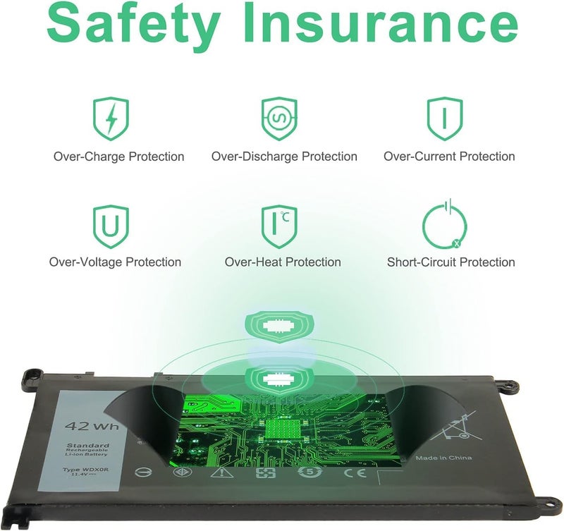 Wefly WDXOR 11.4V 42Wh Laptop Battery Compatible for Dell Inspiron 13 15 5000 7000 Series 5570 7579 7378 5567 7573 5565 5379 5378 Latitude 7368 17 5765 5767 Series Notebook 3CRH3 T2JX4 - Image 4