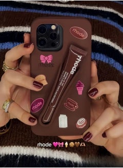 rhode Peptide Lip Tint (Espresso) + Summer Lip Case Case (Espresso) +Rhode Phone Case Stickers 1-Pack- Limited Edition Suitable Back Stick On Holder for iPhone 16 Pro Max  - Image 2