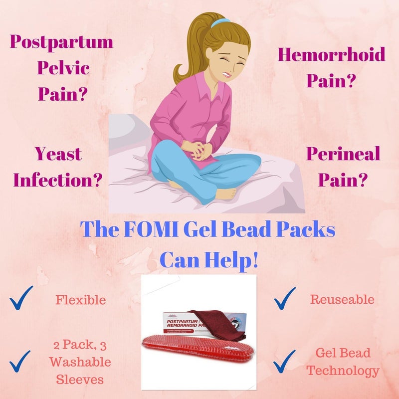 FOMI Hemorrhoid and Perineal Gel Bead Ice Compress by FOMI Care  2 Pack 3 Sleeves  Hot and Cold Pack for Hemorrhoid Treatment  Postpartum Pain Relief  Heating and Cooling Maternity Pads - Image 5