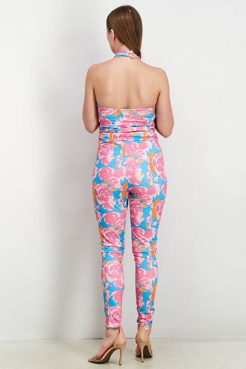 Reserved Women Allover Print Sleeveless Jumpsuit, Pink Combo - Image 2