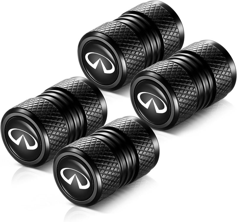YHEESHIGN Tire Valve Stem Caps, Compatible with Infiniti Series Stem Cap Universal Car Air Cover Car Accessories for Cars, SUV, Truck, Motorcycles 4pcs （Black） - Image 5